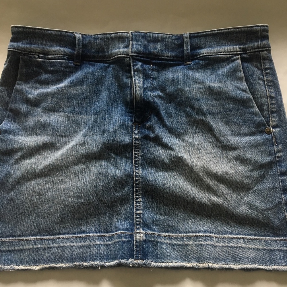 Ann Taylor Loft denim skirt with raw hem